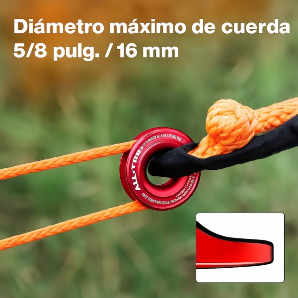 Polea De Recuperación Para Winch con Linea Sintetica - Imagen 3