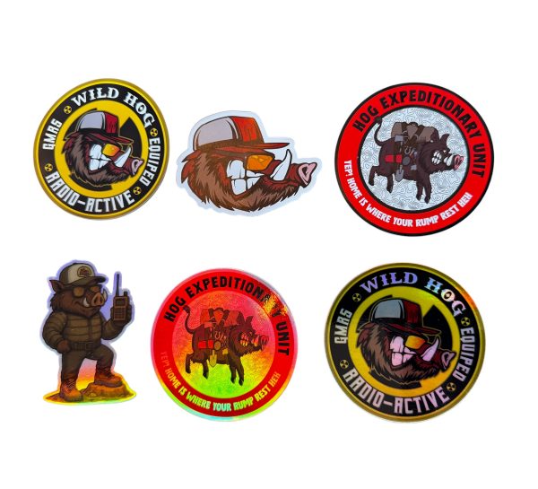 Set de stickers holograficos e imanes