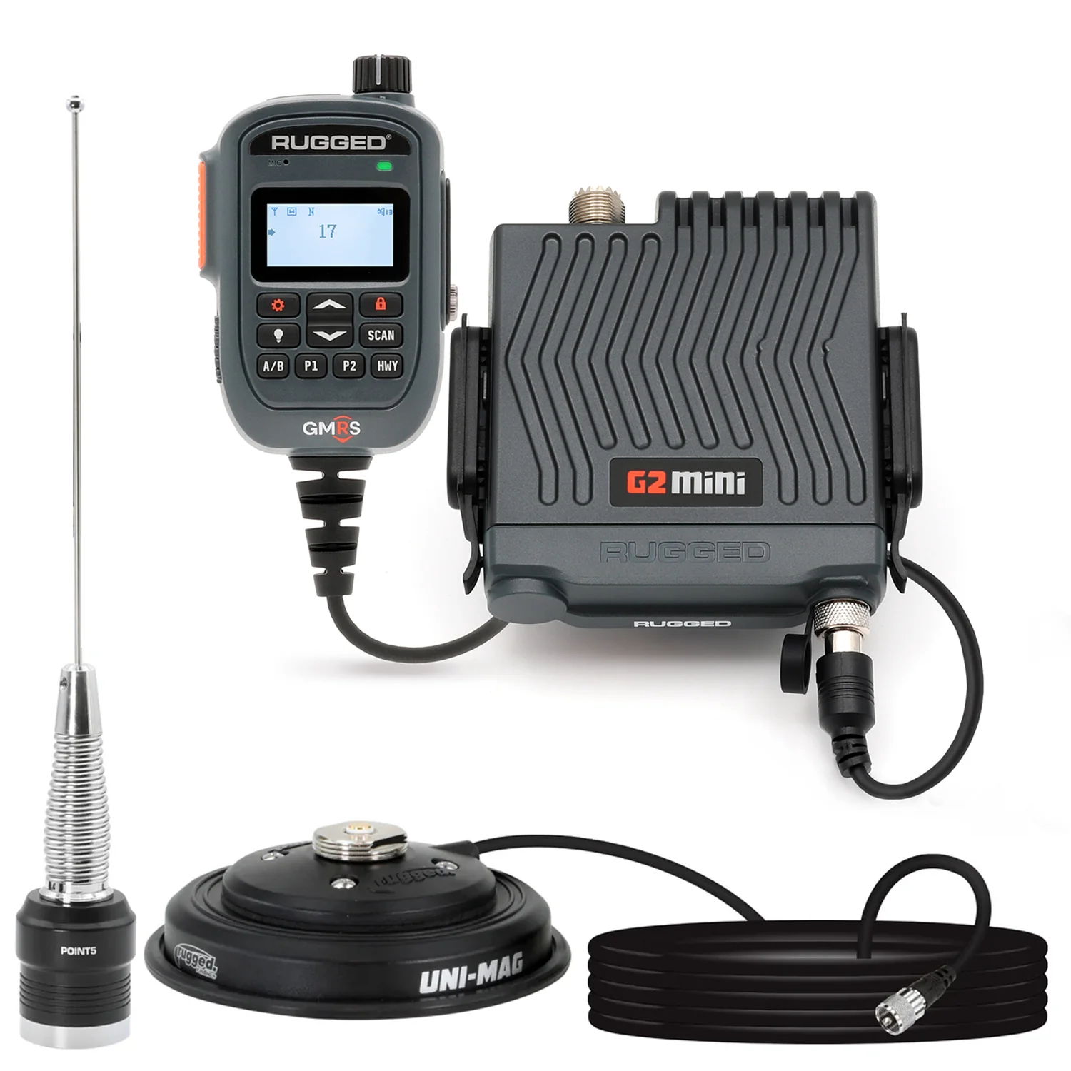 Radio Rugged G2 mini 30w GMRS con antena